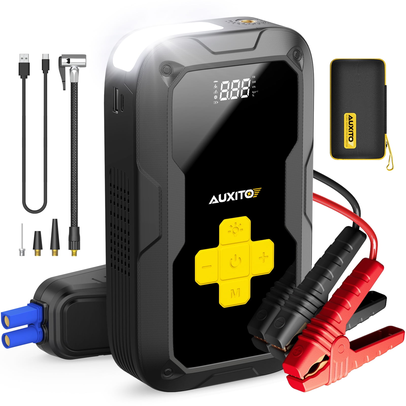 AUXITO Car Jump Starter with Air Compressor, 3500A 12V Portable Battery ...