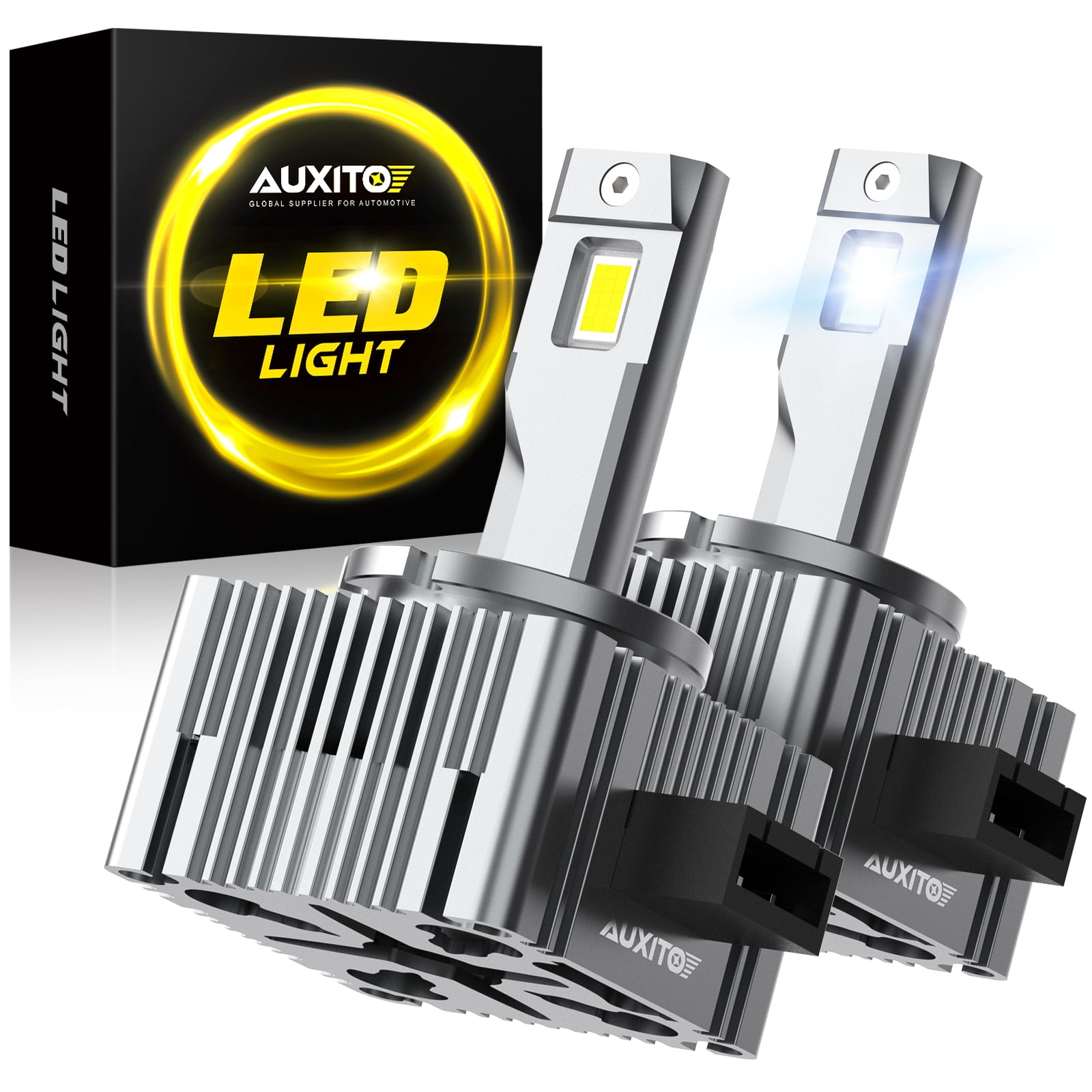 AUXITO D1S D1R HID Headlight Bulb, 66144 66140 85140 85415 Xenon Headlight Bulbs, 6000K Cool White, Super Bright D1S D1C HID Bulbs Original Replacement,Pack of 2