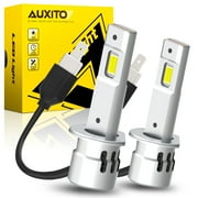 AUXITO H1 LED Headlight Bulb 6500K Xenon White 600% Brighter with Cooling Fan , Pack of 2