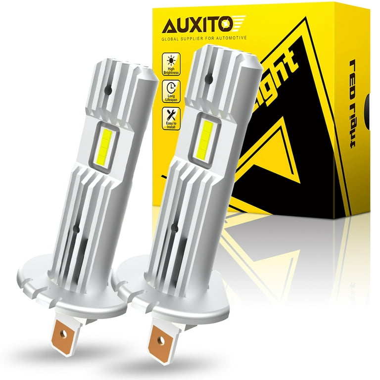 AUXITO H1 LED Headlight Bulb , 6500K Xenon White , Mini Size Wireless  Headlight, Pack of 2 