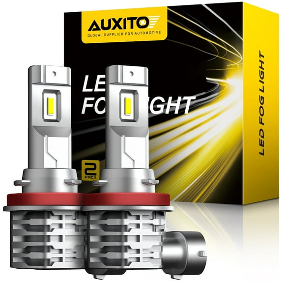 AUXITO H11 H8 LED Fog Light Bulb Fanless, 40W High Power, Cool White, H16 H11 H8 Fog Bulbs DRL Replacement, Pack of 2