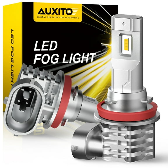 AUXITO H11 H8 LED Fog Light Bulb Fanless, 40W High Power, Golden Yellow, CSP LED Chips, H16 H11 H8 Fog Bulbs DRL Replacement, Pack of 2