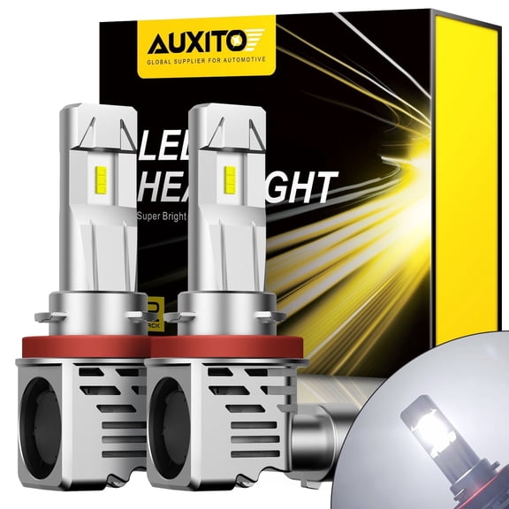 AUXITO H11 LED Headlight Bulbs 15000lm Per Set 6500K Cool White Wireless H8 H9 H11 Headlight Bulb, Pack of 2
