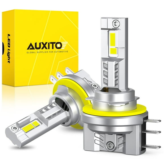 AUXITO H15 LED Bulbs, 30000LM 6500K Cool White 800% Brighter, 1:1 Mini Size, H15 Fog Light Halogen Replacement, Canbus Ready, Pack of 2