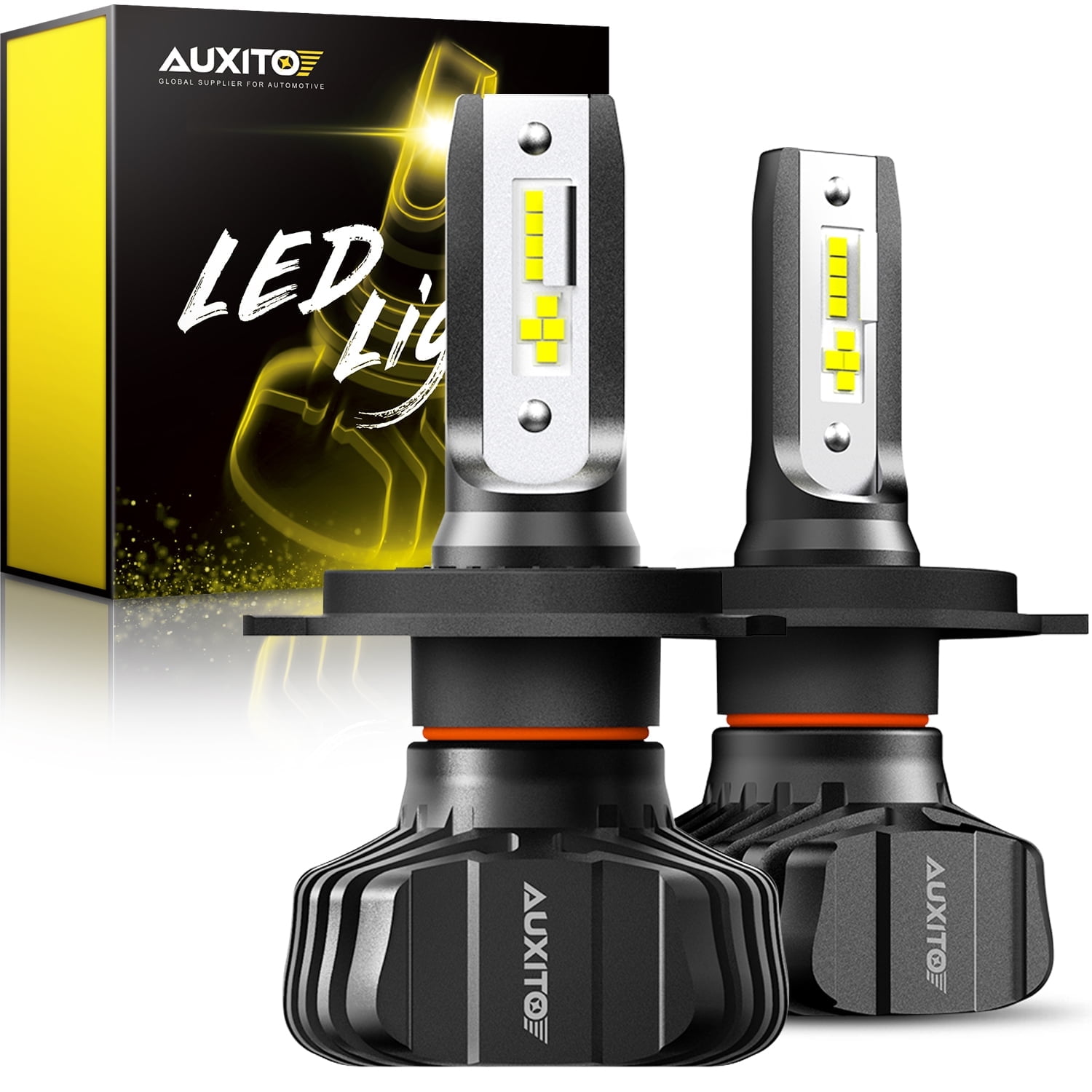 H4 Dual-Color LED Headlight Conversion Kit with Fog Light Function -  White/Yellow - 4,500 Lumens/Set - Fanless