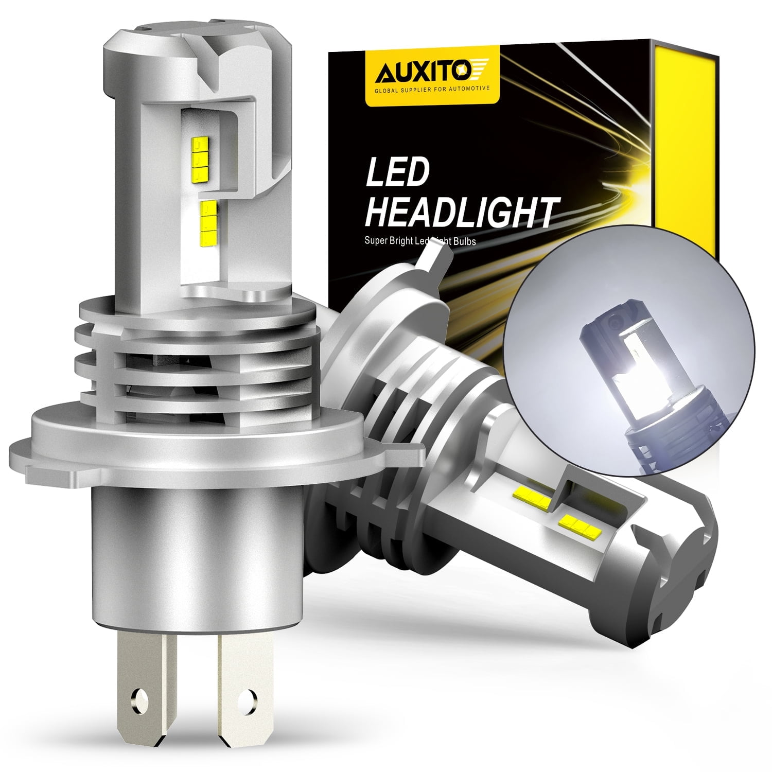 H4 LED Headlight Bulb Motorcycle, 9003 HB2 LED Light 6000K White for H —  AUXITO