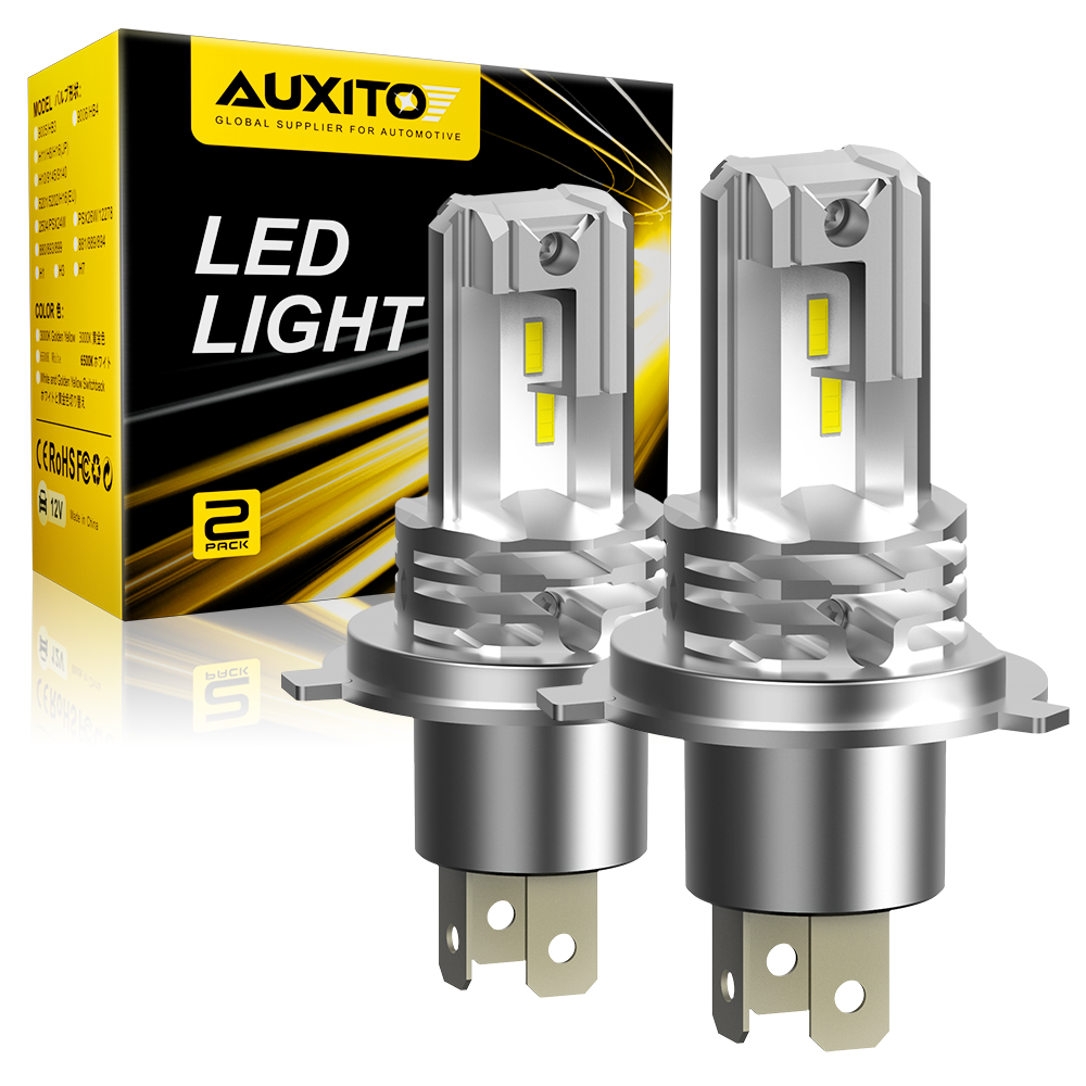 AUXITO H4 9003 HB2 LED Headlight Bulbs , 6500K Xenon White for High and Low Beam Hi/Lo, Halogen Replacement for Cars, Motorcycle，Pack of 2 - image 1 of 9