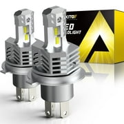 AUXITO H4 9003 HB2 LED Headlight Bulbs, Hi/Lo Beam Canbus Plug and Play for Car Motorcycle High and Low Headlights IP67 6000K White, Pack of 2
