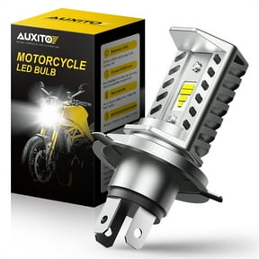 AUXITO H4 9003 Motorcycle LED Bulb Dual Beam Light Conversion Kit with CSP Y19 LED Chips Specially Designed for Motorbike 6500K White, Pack of 1