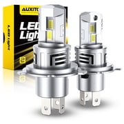 AUXITO H4 Led Headlight Bulbs, 33,000LM 900% Ultra Brightness, 11 Halogen Size, 6500K White, 9003 Light Bulbs for Fog Light, No Adapter Required, Non-polarity, Plug and Play, Pack of 2