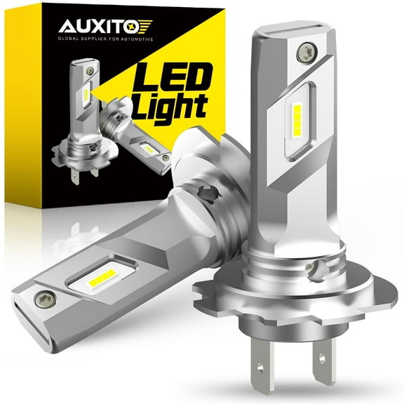 AUXITO H7 LED Headlight Bulb 6500K Cool White Light 500% Brightness, No Dark Spot, 1:1 Design Wireless No Adapter Required, Pack of 2