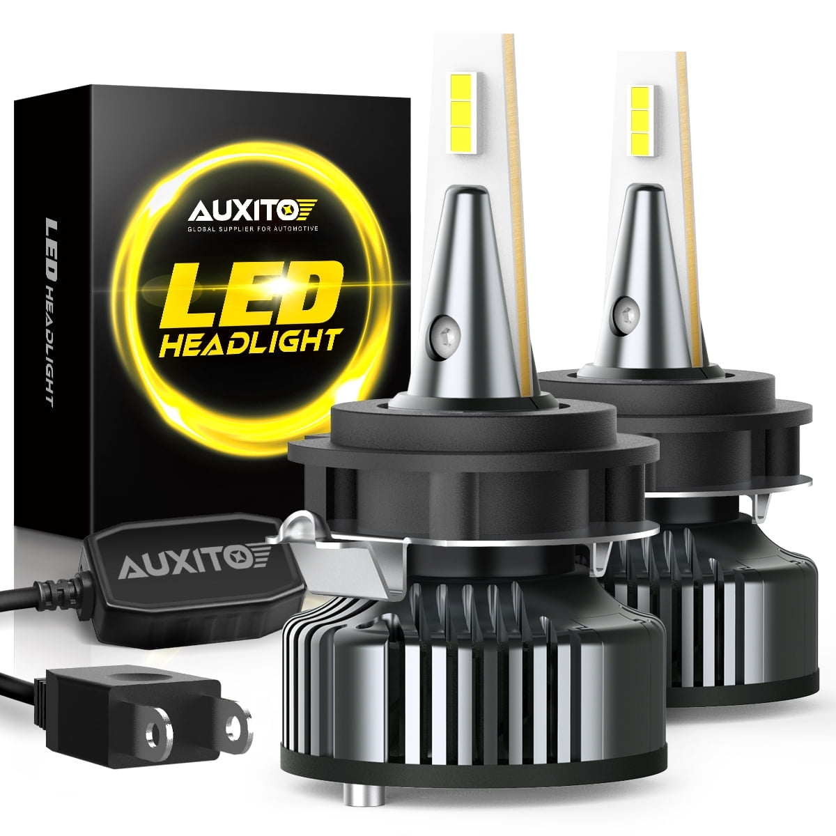 AUXITO H7 LED Headlight Bulbs and H7 Headlight Bulb Adapter Holders Retainers Clips Rings Socket