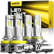 AUXITO Upgraded 9005 H11 Led Headlights Bulb,18000LM 600% Brighter,6500K Cool White Wireless LED High Beam Low Beam Conversion Kits, Pack of 4