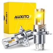 AUXITO Upgraded H4 9003 LED Headlight Bulb, 800% Super Bright, 3000K Golden Yellow Wireless H4 LED Bulbs, 9003 Headlight Bulb with Fan, Pack of 2