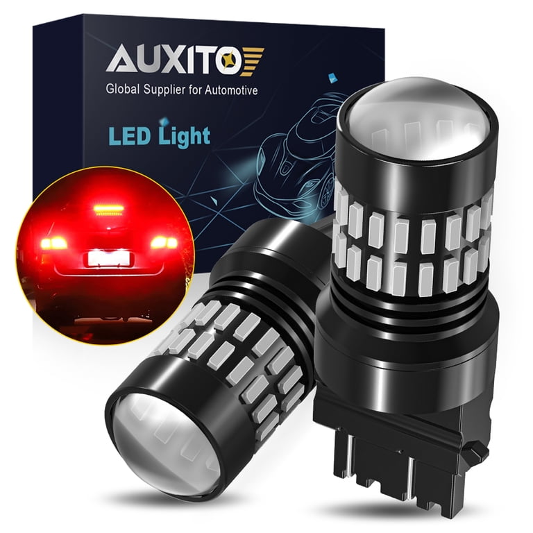AUXITO 3157 Red LED Strobe Flashing Bulbs – Brake/Tail/Parking Lights, 2-Year Warranty