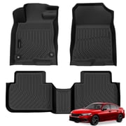 AUXKO All Weather Floor Mats for Honda Civic 2022-2025 2026 Sedan Hatchback Si(Include Sport|2nd Row with&w/o USB Port|Not for Hybrid) Acura Integra 2023-2025 L