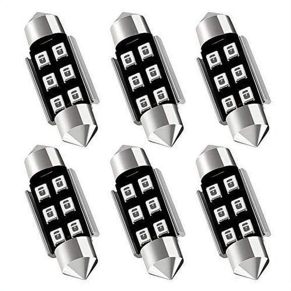 AUXLIGHT 6418 6411 DE3425 C5W DE3423 36MM 1.42”Festoon Canbus Error Free LED Interior Light Bulbs Ultra Blue, Super Bright 6SMD Chips for Dome Map Door Courtesy License Plate Lights (Pack of 6)