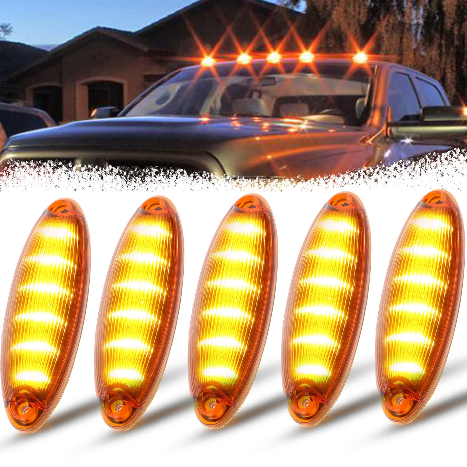 AUXMART Cab Roof Marker CM31 Clearance Lights Lamps for Freightliner