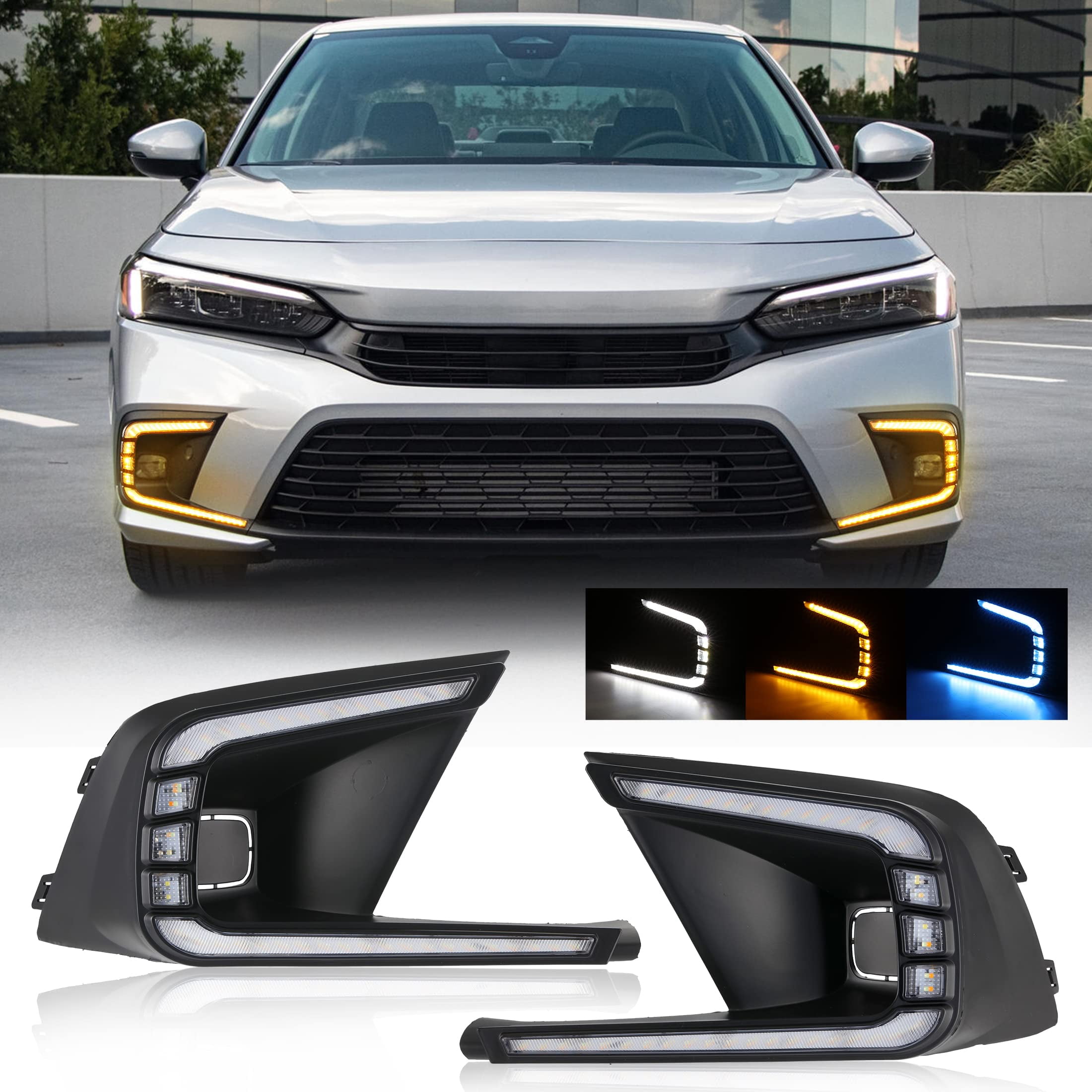 Auxmart Daytime Running Light Mmf For Honda Civic Fog Lights