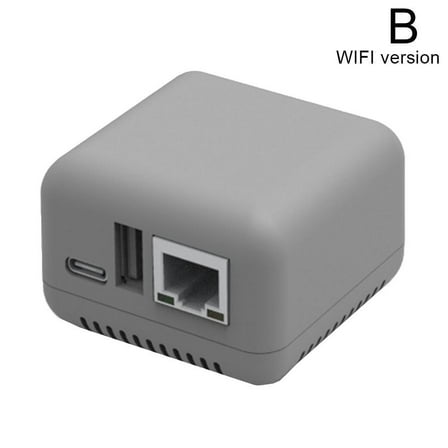 AUsagg USB 2.0 WiFi Print Server, 10/100Mbps Ethernet to USB Printer Network Adapter, 2-in-1 Wireless USB Print Share Server (NP330) Q8K6
