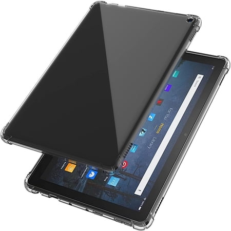 AUshell for Amazon Fire HD 8 ( 8th / 7th / 6th Generation, 2018 / 2017 / 2016 Released) Case with Clear Transparent Back and TPU Shockproof Frame Cover, Clear