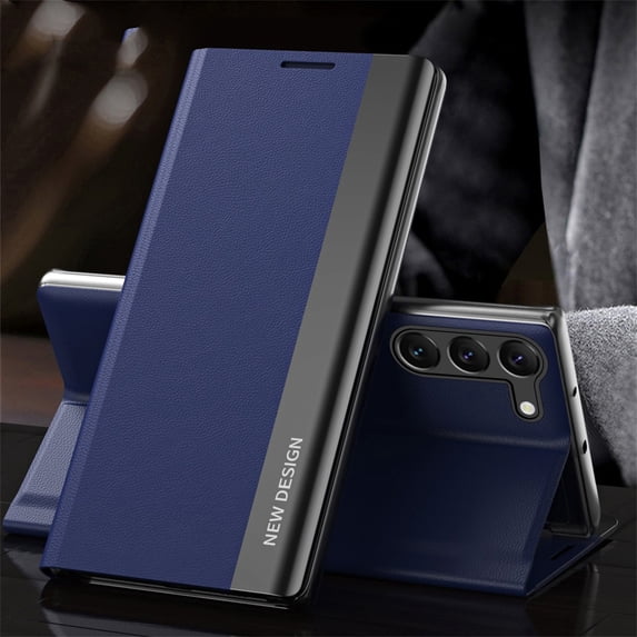 AUshell for Samsung Galaxy A35 Case (6.6" 2024), PU Leather Magnetic Stand Holder Holster Full Protection Platin Frame Anti-scracth/Shockproof TPU Shell for Samsung Galaxy A35, Darkblue