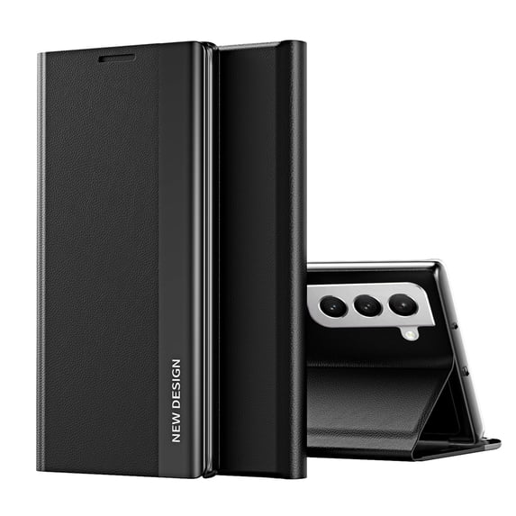 AUshell for Samsung Galaxy S21 Plus Case (6.7" 2021), PU Leather Magnetic Stand Holder Holster Full Protection Platin Frame Anti-scracth/Shockproof TPU Shell for Samsung Galaxy S21 Plus, Black