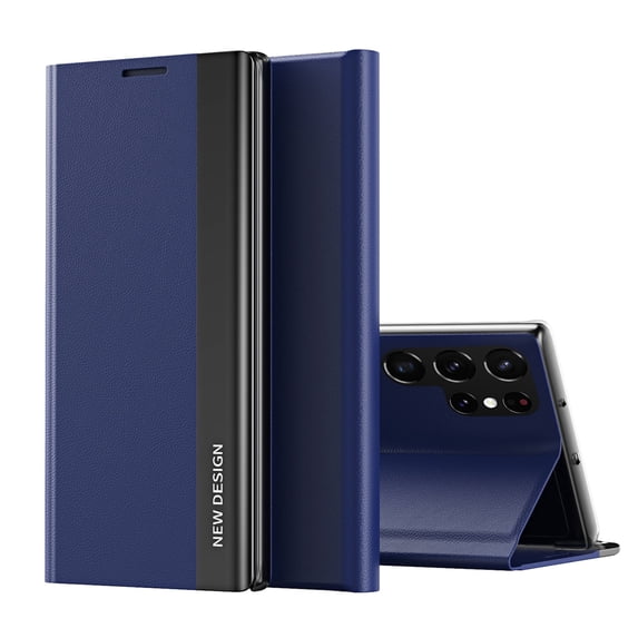 AUshell for Samsung Galaxy S21 Ultra Case (6.8" 2021), PU Leather Magnetic Stand Holder Holster Full Protection Platin Frame Anti-scracth/Shockproof TPU Shell for Samsung Galaxy S21 Ultra, Darkblue