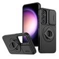 thumbnail image 1 of AUshell for Samsung Galaxy S23 Ultra Case, Slide Camera Window Compatible wth MagSafe Rotating Kickstand Ring Silicone Military-grade Drop Resistant Magnetic Shockproof Shell, Black, 1 of 6