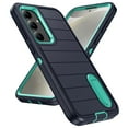 thumbnail image 1 of AUshell for Samsung Galaxy S24 Plus Case (6.7" 2024) with Foldable Kickstand, Anti-slip Tri-layer Rugged PC Frame/Back Silicone Shell Heavy Duty Protective Military-grade Shockproof, Darkblue/Mint, 1 of 8