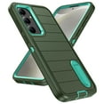thumbnail image 1 of AUshell for Samsung Galaxy S24 Plus Case (6.7" 2024) with Foldable Kickstand, Anti-slip Tri-layer Rugged PC Frame/Back Silicone Shell Heavy Duty Protective Military-grade Shockproof, Darkgreen/Mint, 1 of 8