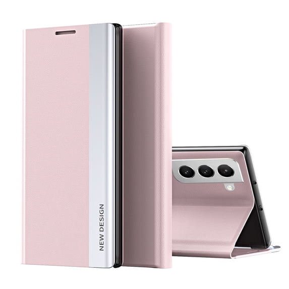 AUshell for Samsung Galaxy S24 Plus Case (6.7" 2024), PU Leather Magnetic Stand Holder Holster Full Protection Platin Frame Anti-scracth/Shockproof TPU Shell for Samsung Galaxy S24 Plus, Pink