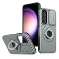 thumbnail image 1 of AUshell for Samsung Galaxy S24 Plus Case, Slide Camera Window Compatible wth MagSafe Rotating Kickstand Ring Silicone Military-grade Drop Resistant Magnetic Shockproof Shell, Gray, 1 of 6