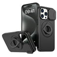 thumbnail image 1 of AUshell for iPhone 11 Pro Max Case, Slide Camera Window Compatible wth MagSafe Rotating Kickstand Ring Silicone Military-grade Drop Resistant for iPhone 11 Pro Max Magnetic Shockproof Shell, Black, 1 of 6