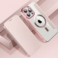 thumbnail image 1 of AUshell for iPhone 12 Pro Max Case, PU Leather Folio Cover with MagSafe Wireless Charging Card Slots RFID Blocking Transparent Anti-yellow Full Protection Shockproof Wallet Cover, Pink, 1 of 8
