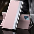 thumbnail image 1 of AUshell for iPhone 14 Case (6.1" 2022), PU Leather Magnetic Stand Holder Holster Full Protection Platin Frame Anti-scracth/Shockproof TPU Shell for iPhone 14, Pink, 1 of 9