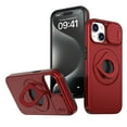thumbnail image 1 of AUshell for iPhone 14 Case, Slide Camera Window Compatible wth MagSafe Rotating Kickstand Ring Silicone Military-grade Drop Resistant for iPhone 14(6.1" 2022) Magnetic Shockproof Shell, Red, 1 of 6