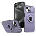 thumbnail image 1 of AUshell for iPhone 14 Case, Slide Camera Window Compatible wth MagSafe Rotating Kickstand Ring Silicone Military-grade Drop Resistant for iPhone 14(6.1" 2022) Magnetic Shockproof Shell, Purple, 1 of 6