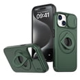 thumbnail image 1 of AUshell for iPhone 14 Case, Slide Camera Window Compatible wth MagSafe Rotating Kickstand Ring Silicone Military-grade Drop Resistant for iPhone 14(6.1" 2022) Magnetic Shockproof Shell, Darkgreen, 1 of 6