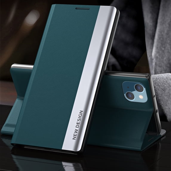 AUshell for iPhone 14 Plus Case (6.7" 2022), PU Leather Magnetic Stand Holder Holster Full Protection Platin Frame Anti-scracth/Shockproof TPU Shell for iPhone 14 Plus, Cyanblue