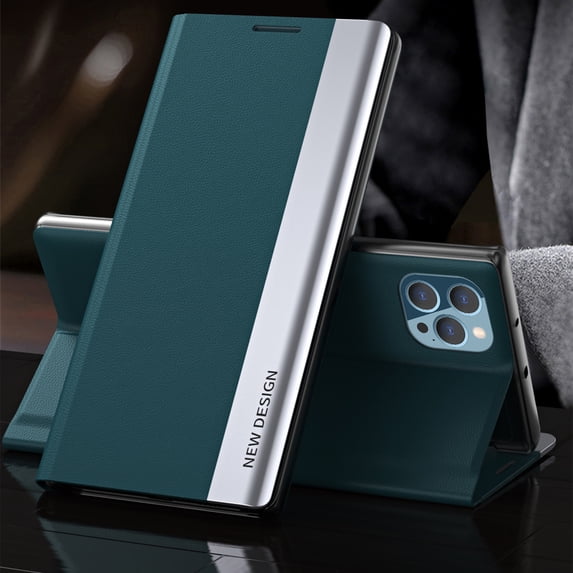 AUshell for iPhone 14 Pro Case (6.1" 2022), PU Leather Magnetic Stand Holder Holster Full Protection Platin Frame Anti-scracth/Shockproof TPU Shell for iPhone 14 Pro, Cyanblue