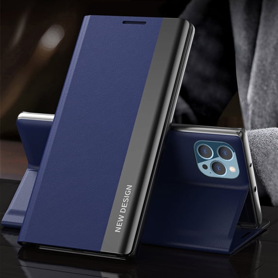 AUshell for iPhone 15 Pro Case (6.1" 2023), PU Leather Magnetic Stand Holder Holster Full Protection Platin Frame Anti-scracth/Shockproof TPU Shell for iPhone 15 Pro, Darkblue