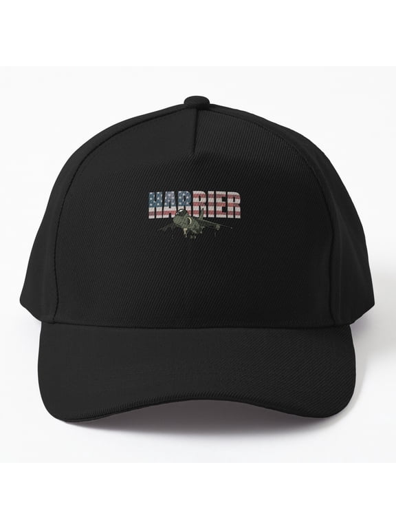 AV-8B Harrier Baseball Hat, Military Airplane American Flag Aviation Design, Classic Cap