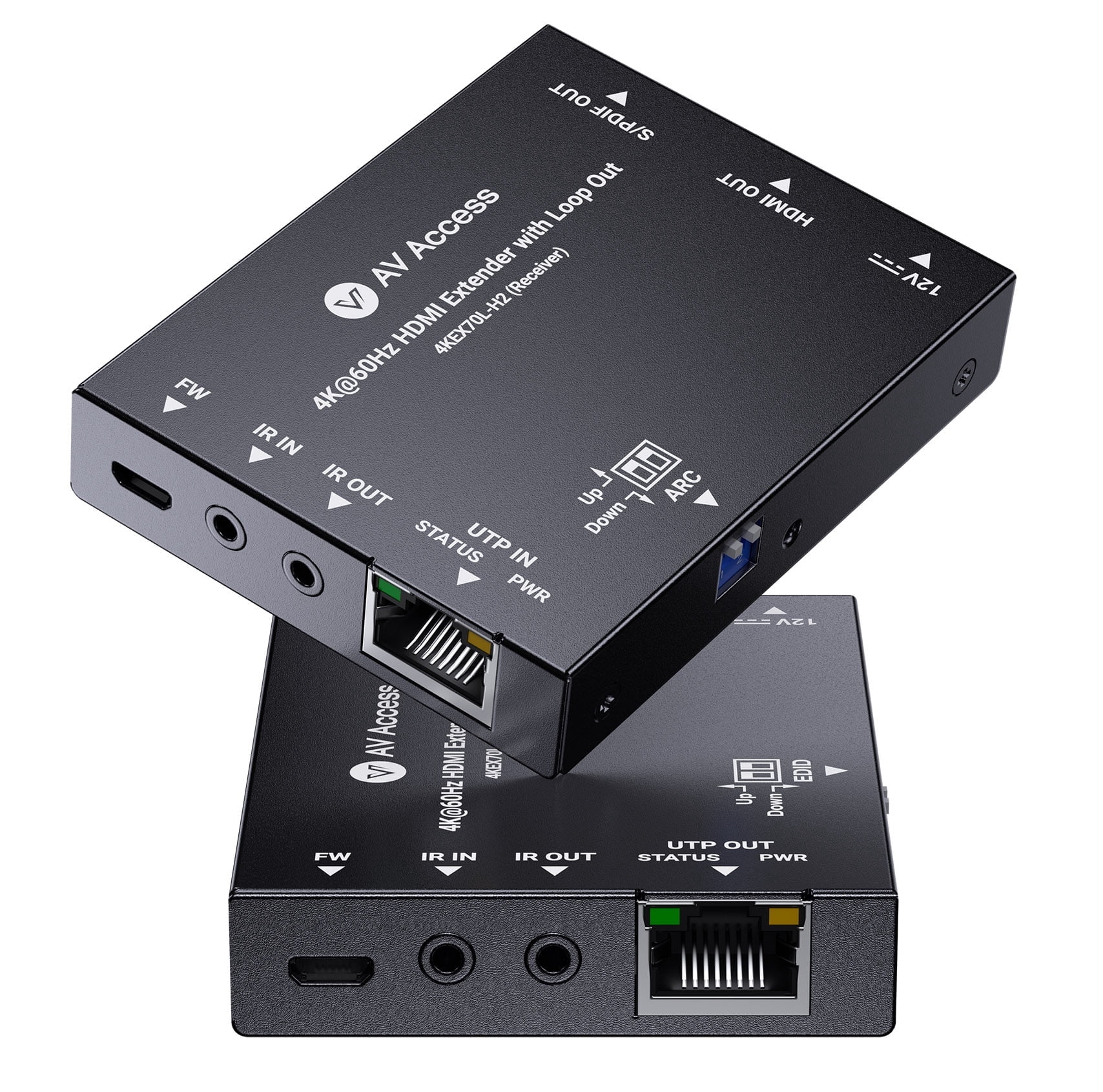 AV Access 4KEX70-L HDBaseT HDMI Extender, 70m/230ft, 4K@60Hz, PoE