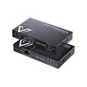 AV Access 4K HDMI KVM Extender, 120m/394ft Ethernet Extender Over Cat5e/6, 1080P@120Hz, 3X USB 2.0 Ports, Zero-Latency, Plug and Play, KVM Webcam Extender for Gaming, Data Centers & Classrooms