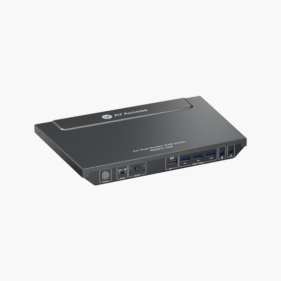 AV Access KVM Switch 2 Monitors 2 Computers, EDID Support, with USB 3.0 Hub – Control 2 PCs in Dual Monitor 4K@60Hz in Extended or Mirror Mode, HDMI Input, Fast Switching Button/Keyboard(4KSW21-DM)