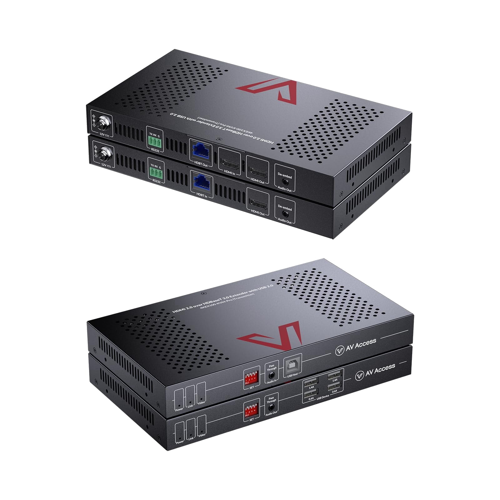 AV Access HDBaseT 3.0 HDMI KVM Extender, Uncompressed 5K@60H 4K@120Hz up to 100m/330ft, 144/165/240Hz Refresh Rate, Zero Latency (4KEX100-KVM-Pro)