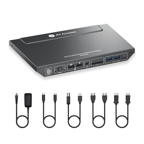 AV Access KVM Switch Docking Station for 2 Monitors 2 Computers, 4K KVM Switch Dual Monitor for Laptop & Desktop, EDID, 1G Ethernet, 100W USB C Charging, 3X USB 3.0(KD-E10)
