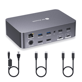 v AV Access USB C KVM Switch Docking Station for 2 Laptops, 4K Dual Monitor, EDID Emulation, 1G Ethernet,Ideal for Home Office & Gaming(iDock C20)