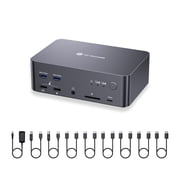 desktop onlyAV Access 8K KVM Switch Docking Station for 2 PCs & Triple Monitor, with 6 DP Cables, DisplayPort 2.0, 1G Ethernet, USB 3.0, 4K@165/144Hz, 2K@144Hz for Gaming & Home OfficeiDock D23